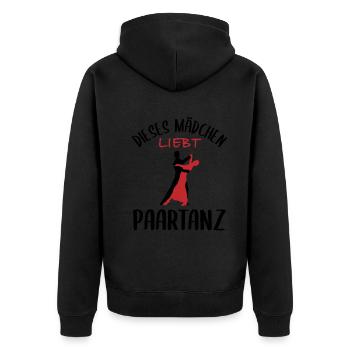 Leidenschaft Tanz: Dieses Mädchen lebt dafür - Unisex Premium Bio Zip Hoodie - Schwarz - Hinten - Nico (187cm)