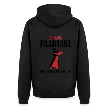 Leidenschaft für Paartanz und Wenige Menschen - Unisex Premium Bio Zip Hoodie - Schwarz - Hinten - Nico (187cm)
