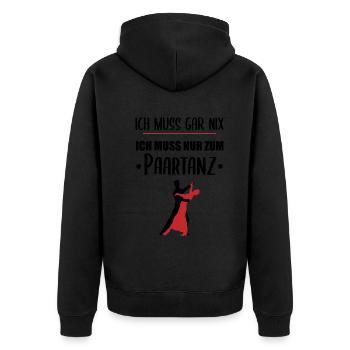 Nur zum Paartanz - Alles Andere ist Optional - Unisex Premium Bio Zip Hoodie - Schwarz - Hinten - Nico (187cm)