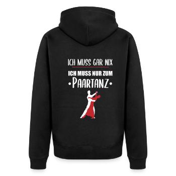 Nur zum Paartanz - Alles Andere ist Optional - Unisex Premium Bio Zip Hoodie - Schwarz - Hinten - Nico (187cm)