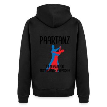 Paartanz für Anspruchsvolle - Unisex Premium Bio Zip Hoodie - Schwarz - Hinten - Nico (187cm)
