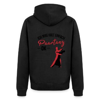 Für Paartanz Liebhaber - Unisex Premium Bio Zip Hoodie - Schwarz - Hinten - Nico (187cm)