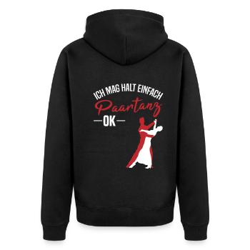 Für Paartanz Liebhaber - Unisex Premium Bio Zip Hoodie - Schwarz - Hinten - Nico (187cm)