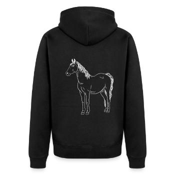 Chevaux : majesté et grâce combinées - Veste à capuche bio Premium Unisexe - noir - Dos - Nico (187cm)