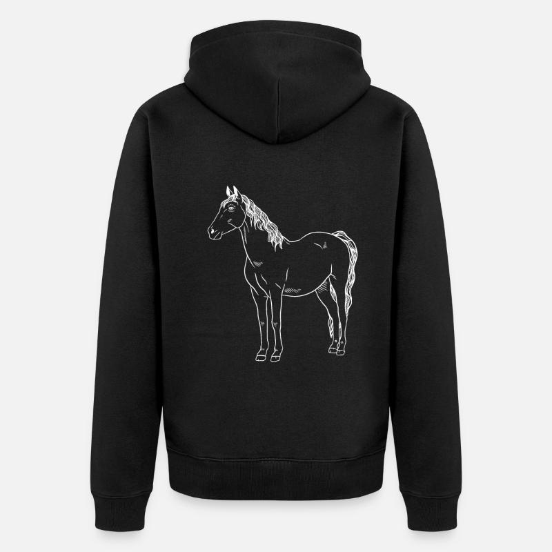 Chevaux : majesté et grâce combinées - Veste à capuche bio Premium Unisexe - noir
