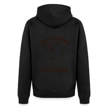 Liebe zu Pferden - Mädchen Edition - Unisex Premium Bio Zip Hoodie - Schwarz - Hinten - Nico (187cm)