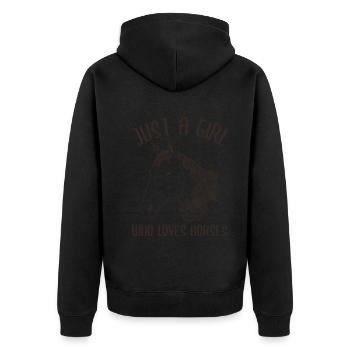 Juste une fille qui aime les chevaux - Pure Animal Love - Veste à capuche bio Premium Unisexe - noir - Dos - Nico (187cm)