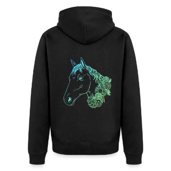 Majestic Horse - Le cœur d’un cavalier - Veste à capuche bio Premium Unisexe - noir - Dos - Nico (187cm)