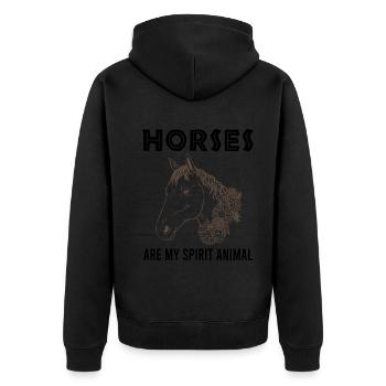 Horses - soulmates on four hooves - Unisex Premium Organic Zip Hoodie - black - Back - Nico (187cm)