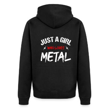 Juste une fille qui aime le métal - Metalherz - Veste à capuche bio Premium Unisexe - noir - Dos - Nico (187cm)