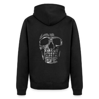 Tête de mort métal symbole lourd musique cadeau - Veste à capuche bio Premium Unisexe - noir - Dos - Nico (187cm)