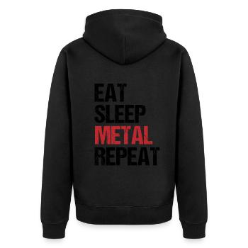 Lifestyle Metal Music Daily Routine Gift - Unisex Premium Organic Zip Hoodie - black - Back - Nico (187cm)