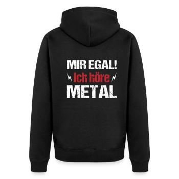 Metal Ignoranz Starkes Statement Musik Geschenk - Unisex Premium Bio Zip Hoodie - Schwarz - Hinten - Nico (187cm)