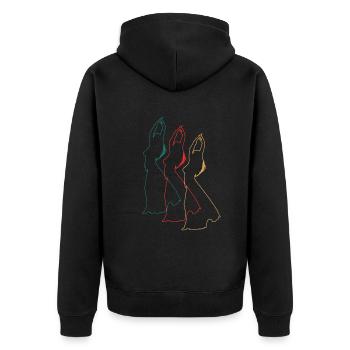 La grâce dans la triade - Danse de l’élégance - Veste à capuche bio Premium Unisexe - noir - Dos - Nico (187cm)