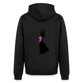 Grace in Motion - Magie de la danse du ventre - Veste à capuche bio Premium Unisexe - noir - Dos - Nico (187cm)