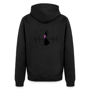 Danse du cœur - Danse sensuelle du ventre - Veste à capuche bio Premium Unisexe - noir - Dos - Nico (187cm)