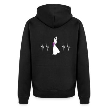 Danse du cœur - Danse sensuelle du ventre - Veste à capuche bio Premium Unisexe - noir - Dos - Nico (187cm)