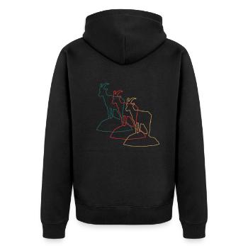 Défilé des chèvres de montagne - Majesté des Alpes - Veste à capuche bio Premium Unisexe - noir - Dos - Nico (187cm)