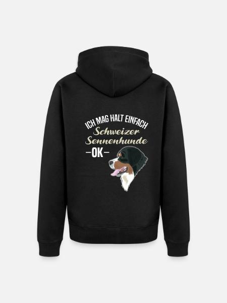 Schweizer Sennenhund Direkte Liebe Geschenk - Unisex Premium Bio Zip Hoodie - Schwarz