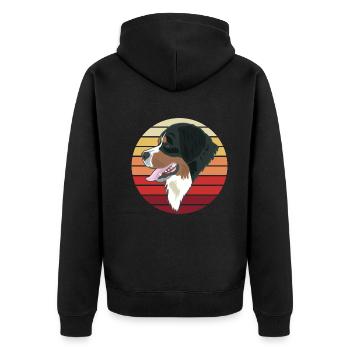Simple Bernese Mountain Dog Gift - Unisex Premium Organic Zip Hoodie - black - Back - Nico (187cm)