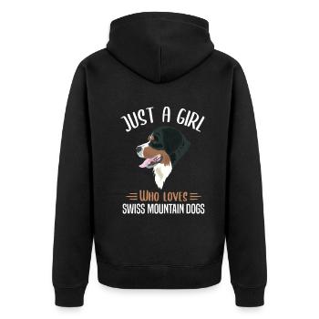 Fille aime les chiens de montagne suisses cadeau - Veste à capuche bio Premium Unisexe - noir - Dos - Nico (187cm)