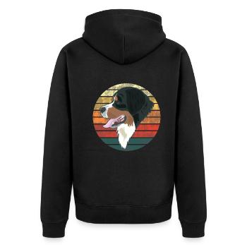 Simple Bernese Mountain Dog Gift - Unisex Premium Organic Zip Hoodie - black - Back - Nico (187cm)