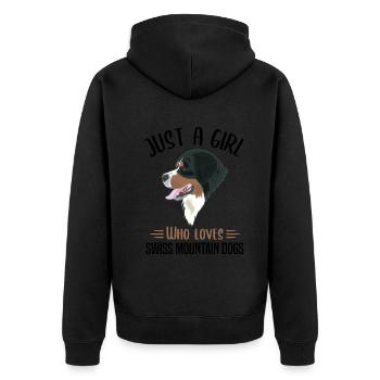Fille aime les chiens de montagne suisses cadeau - Veste à capuche bio Premium Unisexe - noir - Dos - Nico (187cm)