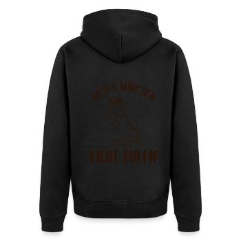 Mädchen Eulenliebhaber Inbrunst Statement - Unisex Premium Bio Zip Hoodie - Schwarz - Hinten - Nico (187cm)