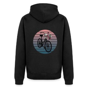 Vélo à décor floral - Veste à capuche bio Premium Unisexe - noir - Dos - Nico (187cm)