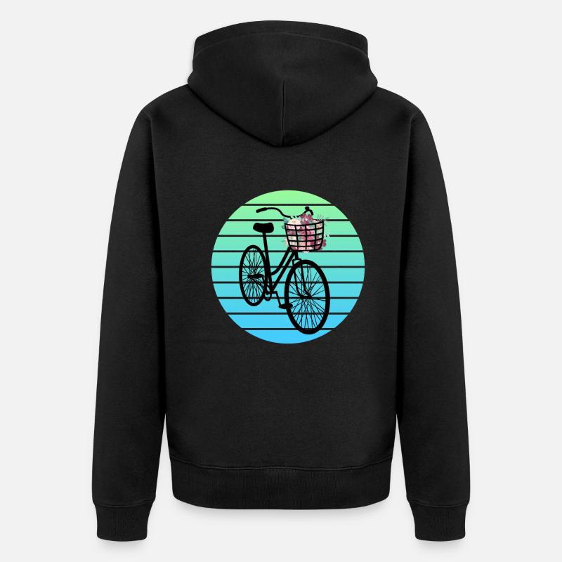 Vélo orné de fleurs - Veste à capuche bio Premium Unisexe - noir