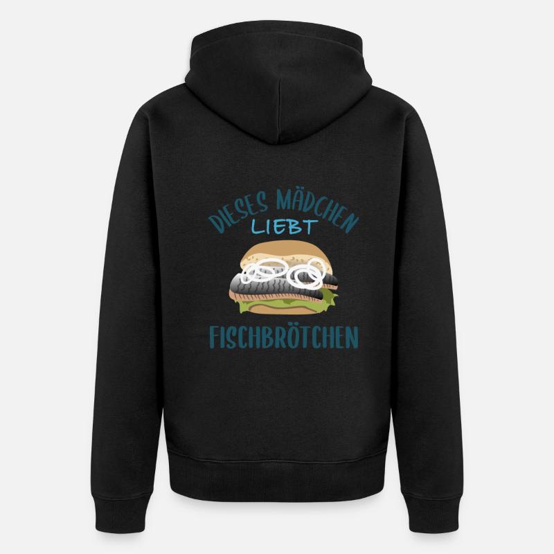 Mädchen & Fischbrötchen - Eine Liebesgeschichte - Unisex Premium Bio Zip Hoodie - undefined