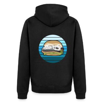 Fish Roll Fanatics - The Ultimate Gift - Unisex Premium Organic Zip Hoodie - black - Back - Nico (187cm)