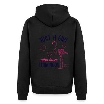 Juste une fille qui aime les flamants roses cadeau - Veste à capuche bio Premium Unisexe - noir - Dos - Nico (187cm)