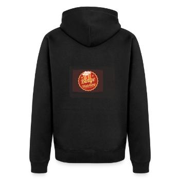 Binge-watching -- working for Wi-fi and snacks - Unisex Premium Organic Zip Hoodie - black - Back - Nico (187cm)