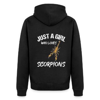Fille aime Scorpions Animal amour cadeau - Veste à capuche bio Premium Unisexe - noir - Dos - Nico (187cm)