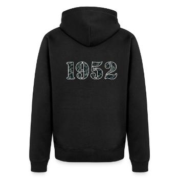 Année de naissance 1952 militaire Vintage cadeau - Veste à capuche bio Premium Unisexe - noir - Dos - Nico (187cm)