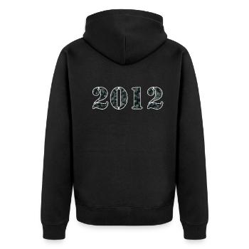 2012 Geburtsjahr Militäroptik Geschenkidee - Unisex Premium Bio Zip Hoodie - Schwarz - Hinten - Nico (187cm)