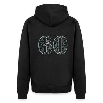 60 Military Optics Impressive Age - Unisex Premium Organic Zip Hoodie - black - Back - Nico (187cm)