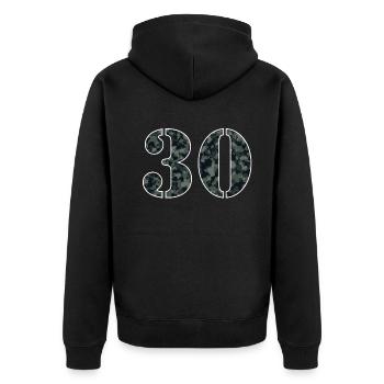 Robuste des années 30 Style militaire cadeau d’anniversaire - Veste à capuche bio Premium Unisexe - noir - Dos - Nico (187cm)