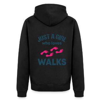 Simple Walk Lover Gift - Unisex Premium Organic Zip Hoodie - black - Back - Nico (187cm)
