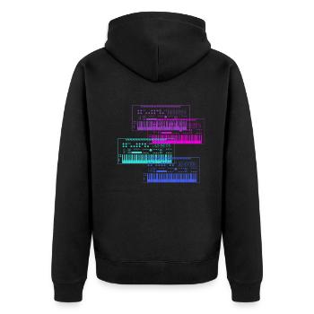 Synthesizer Collection Music Design - Unisex Premium Organic Zip Hoodie - black - Back - Nico (187cm)