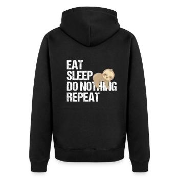 Lazy Bear Falling Asleep Sleeping In Humor Gift - Unisex Premium Organic Zip Hoodie - black - Back - Nico (187cm)
