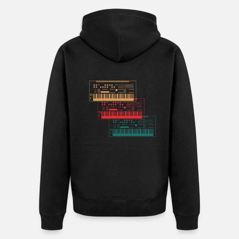 Trio de synthétiseurs mélomane cadeau - Veste à capuche bio Premium Unisexe - noir