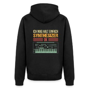 Einfache Synthesizer Liebe Musik Geschenk - Unisex Premium Bio Zip Hoodie - Schwarz - Hinten - Nico (187cm)