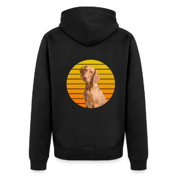Niedlicher Hund Herzmelzend Geschenk - Unisex Premium Bio Zip Hoodie - Schwarz - Hinten - Nico (187cm)