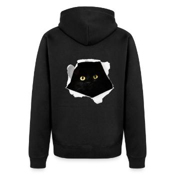 Cadeau d’aventure en carton chat noir - Veste à capuche bio Premium Unisexe - noir - Dos - Nico (187cm)