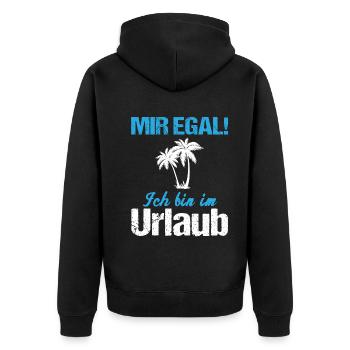 Palmen Urlaubsmodus Egalität Geschenk - Unisex Premium Bio Zip Hoodie - Schwarz - Hinten - Nico (187cm)