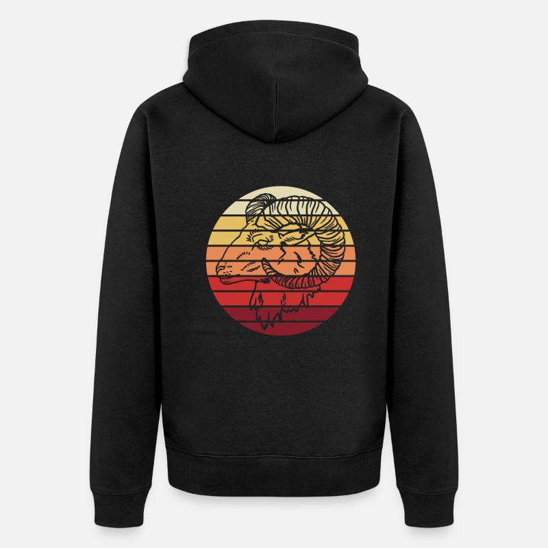 Einzelner Widder Astrologie Sternzeichen Geschenk - Unisex Premium Bio Zip Hoodie - Schwarz