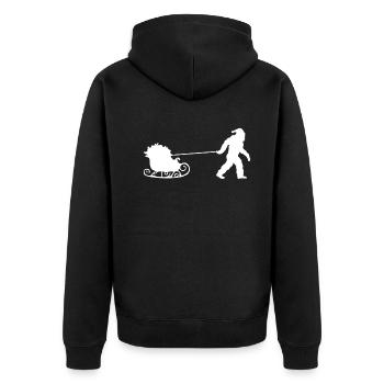Miesepeter Weihnachtsschlitten Frohe Festtage Gesc - Unisex Premium Bio Zip Hoodie - Schwarz - Hinten - Nico (187cm)