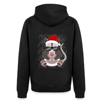 Cool Christmas Dax Sunglasses Snowflakes - Unisex Premium Organic Zip Hoodie - black - Back - Nico (187cm)